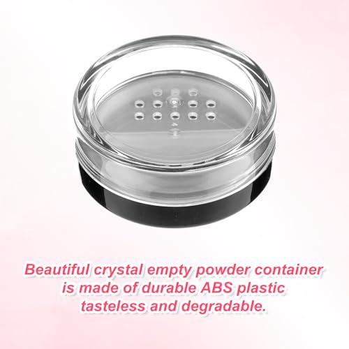 2PCS Travel Loose Powder Container 10ml Refillable Makeup Jar with Sifter