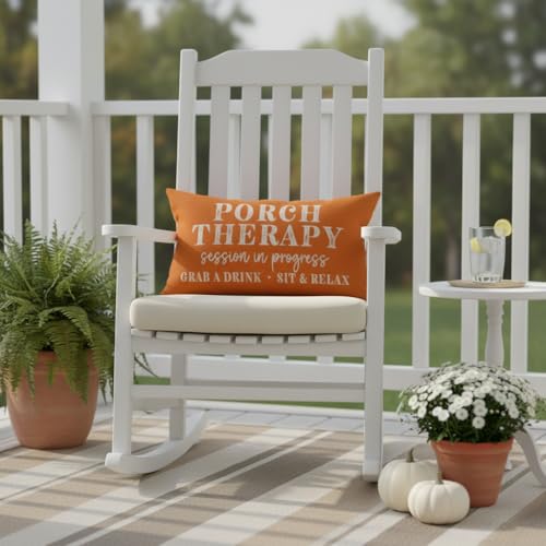 PANDICORN Farmhouse Throw Pillow Cover 12x20 Inch - Orange