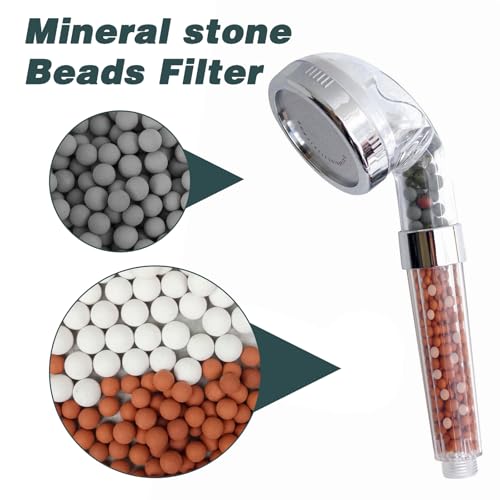 HekouJiub Mineral Shower Filter Beads 4-Pack, Softens Hard Water, Purifies Water