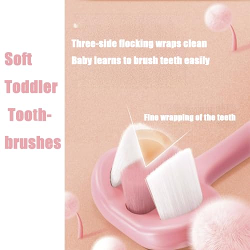 PandaEar 3-Sided Baby Training Toothbrush Set, Ages 1-4