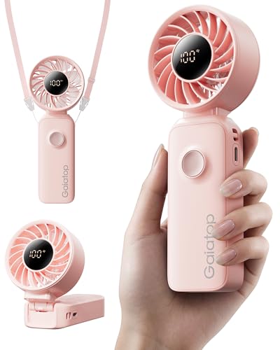 Gaiatop 3-in-1 Portable Handheld Fan - Rechargeable Neck & Desk Fan, Quiet with 18 Hours Battery Life, Perfect for Travel & Outdoor Activities