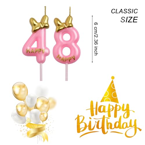 Rose Gold Birthday Candles Set for 48th & 84th Celebrations