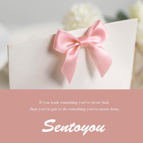 White Satin Ribbon Bows for Gift Wrapping and Crafts - 4x4cm, 50Pcs - Variation: White