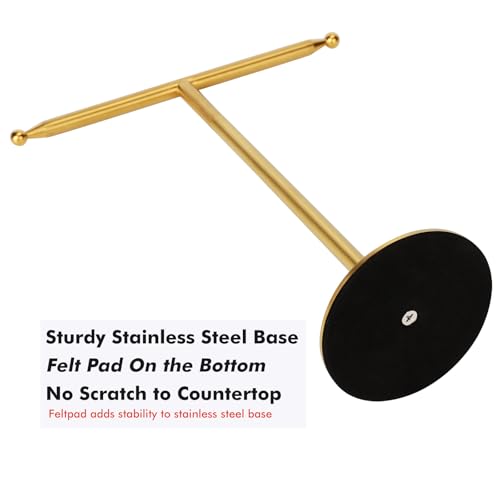 Gold Hand Towel Holder Stand - Free Standing Stainless Steel Rack