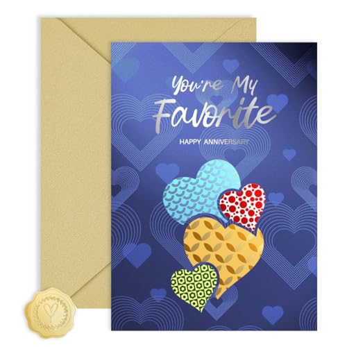 Premium Anniversary Card for Husband & Wife with Silver Foil