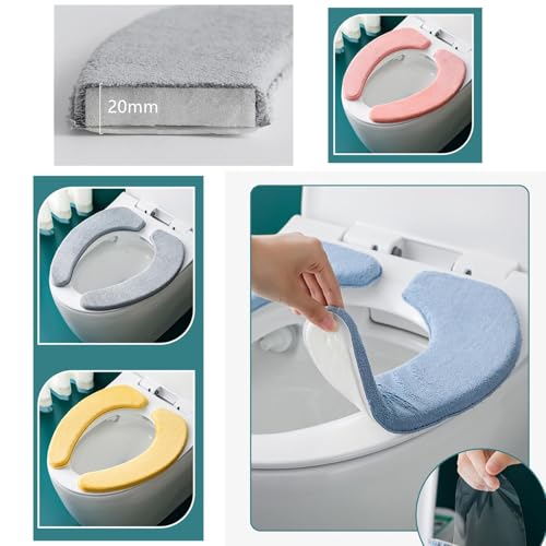 ZORGONS Soft Toilet Seat Cover Set with Thick Sponge Cushion - Blue