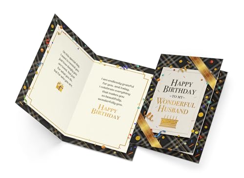 Premium Husband Birthday Card - Eco-Friendly, Made in America, 5x7.75in