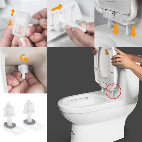 Universal Toilet Seat Screws and Nuts Kit - 2Pcs Durable Plastic Fasteners