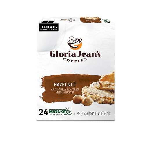 Gloria Jean's Coffees Hazelnut, Single-Serve Keurig K-Cup Pods, Flavored Medium Roast Coffee, 96 Count