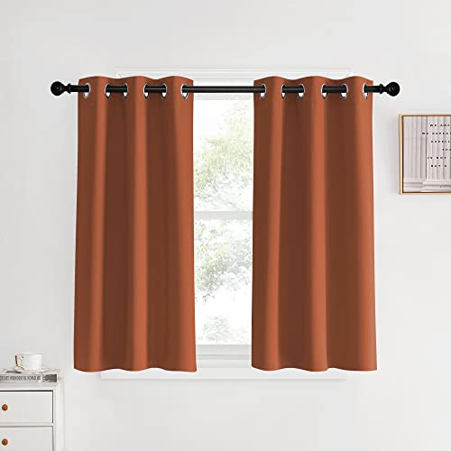 NICETOWN Burnt Orange Blackout Curtains 34" x 40" - 2 Panels