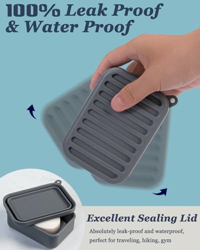 HighHerz Leak-Proof Silicone Travel Soap Case - Portable & Durable