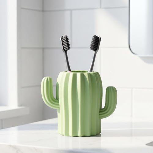 Unbreakable Silicone Cactus Toothbrush Holder for Kids
