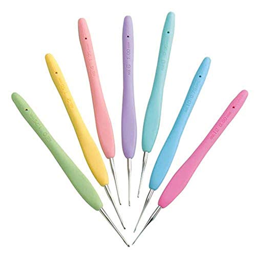 Clover Amour Steel Crochet Hook - No. 6 (1.00mm) - Ergonomic Comfort Grip