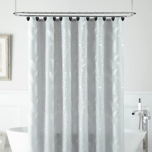 BBV Stainless Steel Shower Curtain Hooks - 12 Pcs Glide Rings, Black