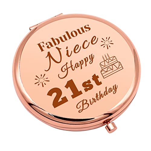 Fabulous Niece 21st Birthday Compact Makeup Mirror Gift