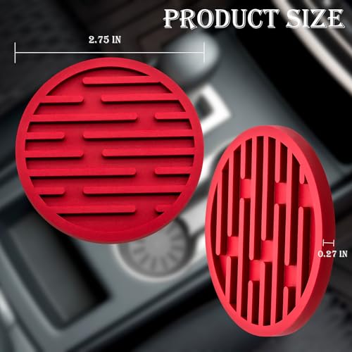 Anti-Slip Silicone Car Coaster Set - 2.75 Inch Drink Holder for Cars