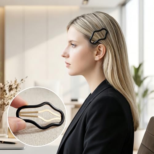 PAGOW 6 Pcs Cloud Metal Snap Hair Clips - Large Non-Slip Barrettes