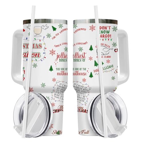 34HD Movie Funny 40 oz Tumbler with Handle Christmas Character Variation