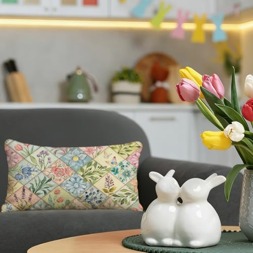 RABUSOFA Colorful Floral Spring Pillow Cover 12x20 - Pack of 1