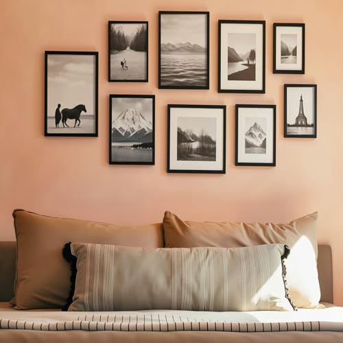 8x12 Black Picture Frame Set of 2 with HD Plexiglass