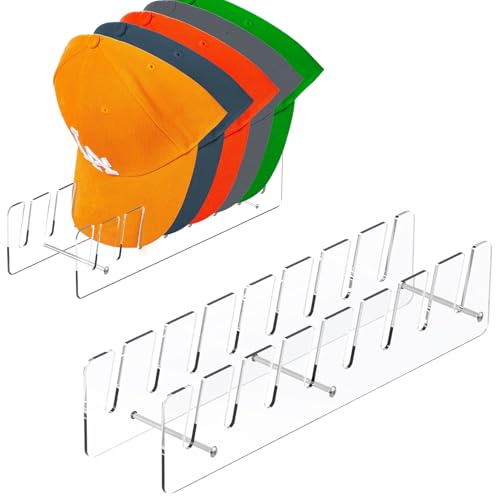 Clear Acrylic Baseball Cap Organizer Rack - 2 Pack