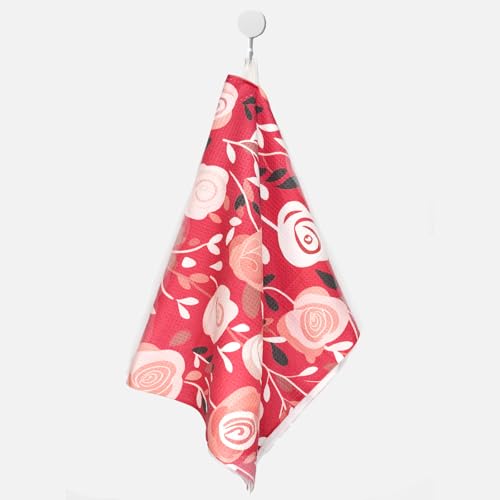 Eunzel Microfiber Kitchen Tea Towel, Quick Dry Dish Towel, 18" x 30" Rose