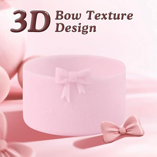 8.5CM Bow Silicone Anti-Slip Boot for Owala 32oz Water Bottle,FreeSip/Twist/Flip Stainless Steel Water Bottle, Protective Sleeve Bottom Cover Accessory