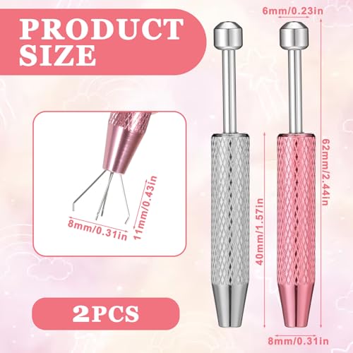 Aysatogc 2-Piece Piercing Ball Grabber Tool 4-Claw Diamond Tweezers