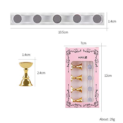 Etercycle Magnetic Nail Practice Stand Holder with Adhesive Putty Gold