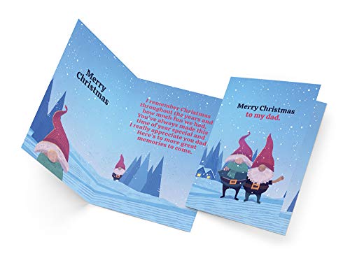 Christmas Greeting Card for Dad - Eco-Friendly Thick Card Stock with Envelope, Made in USA, 5x7.75 Inches