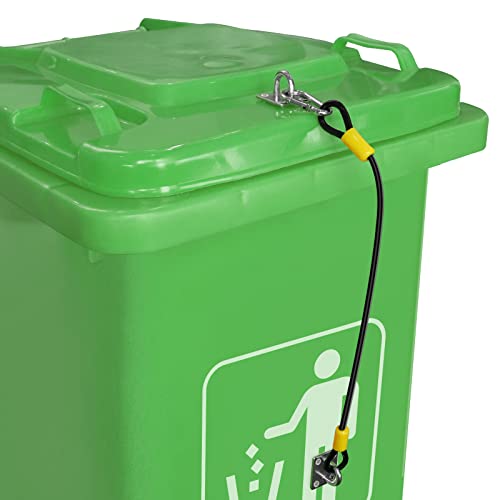 Universal Trash Can Lid Lock with Steel Cable - Animal Deterrent