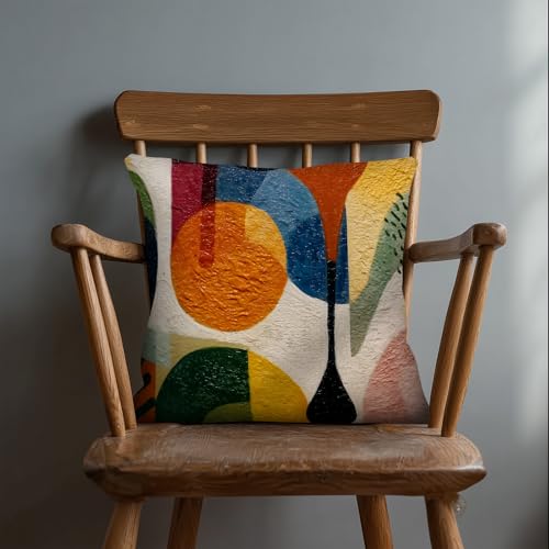 Abstract Art Throw Pillow Covers - 18x18 Inch Decorative Cushion Case Set of 4