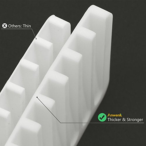 Anwenk Silicone Soap Dish & Foaming Mesh Bag - Self-Draining White Holder