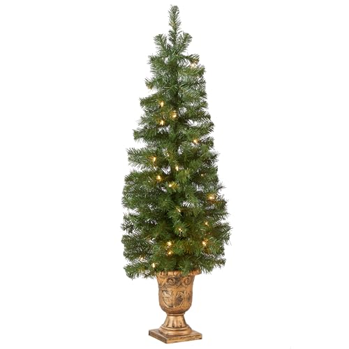 4ft Pre-Lit Montclair Spruce Christmas Entrance Tree - Artificial Holiday Tree