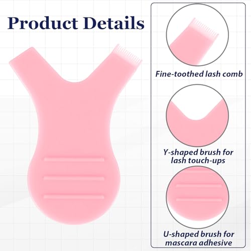 Bewudy 30 Pcs Y Lash Lift Tool, Silicone Eyelash Perming Brushes, Pink