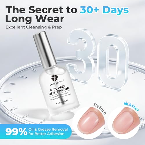Luckyfairy Nail Dehydrator & Prep Kit - Acid-Free HEMA-Free 10ml