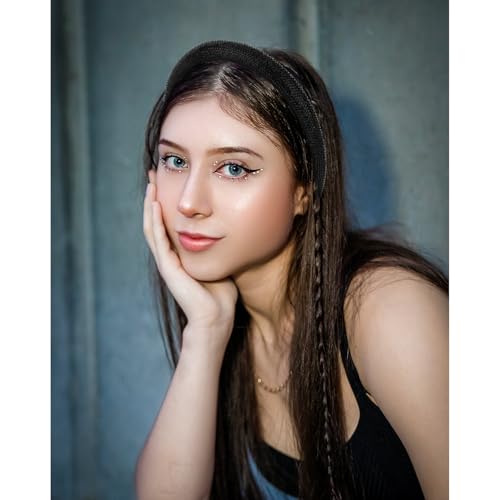 Black Rhinestone Headband for Women - Sparkly Beaded Hair Band