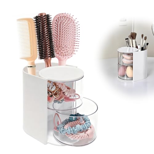 Rotating Hair Accessories Organizer & Makeup Brush Holder