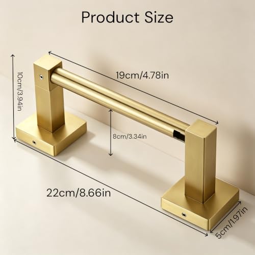 Brushed Gold Stainless Steel Toilet Paper Holder - Wall Mounted