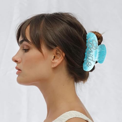 Bride Rhinestone Claw Hair Clip White Acrylic Bridal Hair Accessory