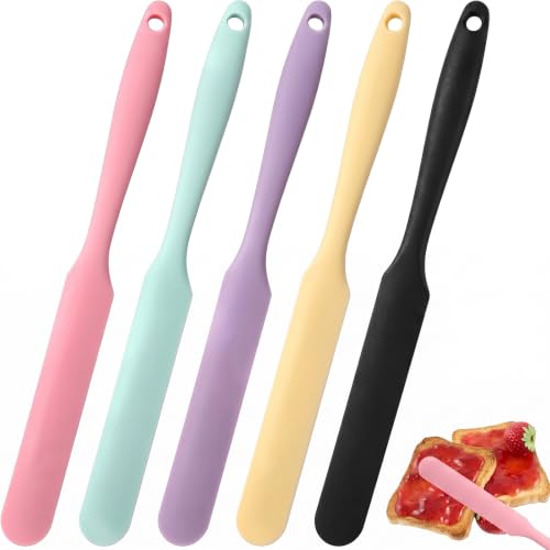 5-Piece Silicone Jar Spatula Set - Heat Resistant & Flexible Kitchen Scrapers
