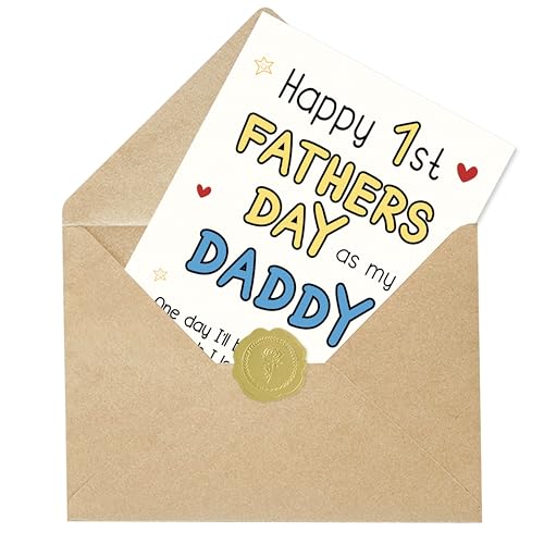 Happy First Father's Day Card for New Dads - 7x5 Eco-Friendly