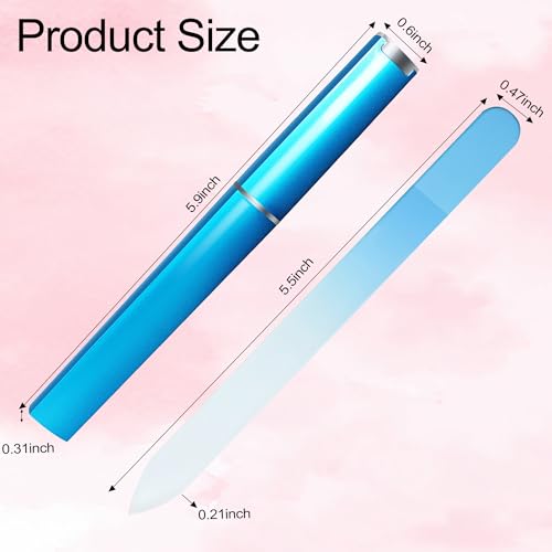 Glass Nail File Set with Cases - 6 Pack Double Sided Crystal Files