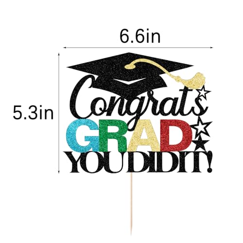 2026 Graduation Cake Topper - Congrats Grad Decorations