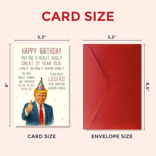 Funny 21st Birthday Card for Him or Her - Premium Quality Keepsake