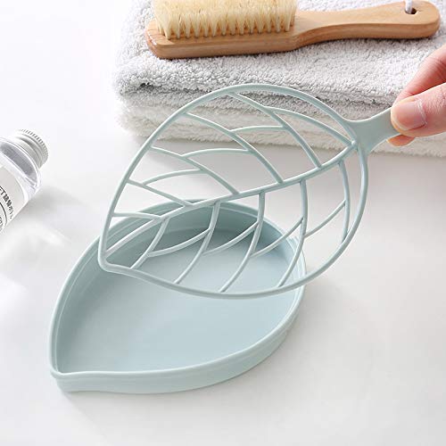 Leaf-Shaped Soap Dish Set - 3 Pack, Draining Tray for Shower & Kitchen