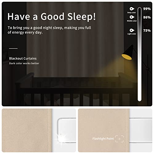 Easy-Going Thermal Blackout Curtains - 42x54 Inch Beige Panels, Set of 2