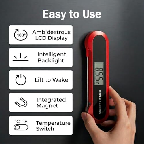 ThermoMaven Instant Read Meat Thermometer - Red & Black - 0.5sec Read