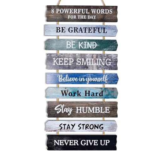 Inspirational Rustic Wooden Wall Sign with Positive Quotes