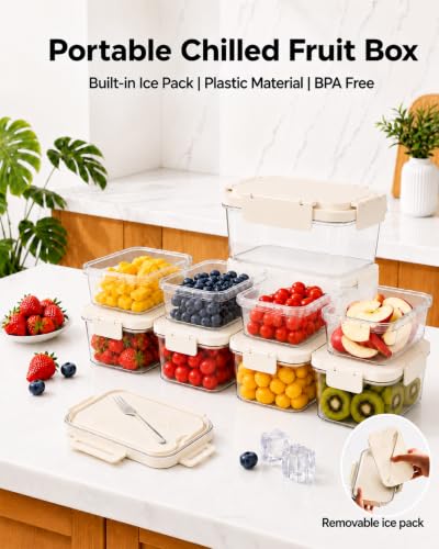 Mamalovey Snackle Box with Reusable Ice Pack - 15.2 oz, Airtight & Leakproof